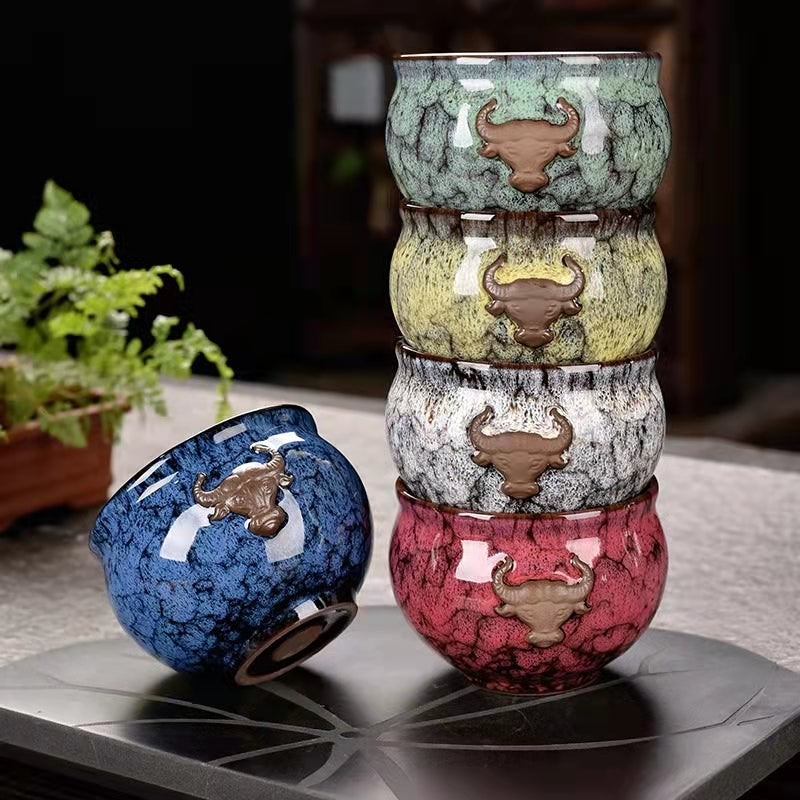 Bull Head Ceramic Tea Cup Home Decoration Tea Marketing Tool