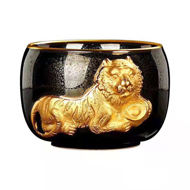 Cameo gilt teacup - Deer or Tiger（Comes in a beautiful box）