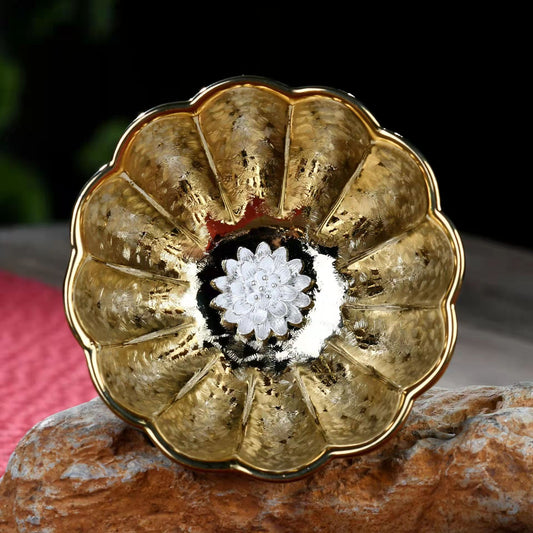 Golden snowflake 3D lotus cup